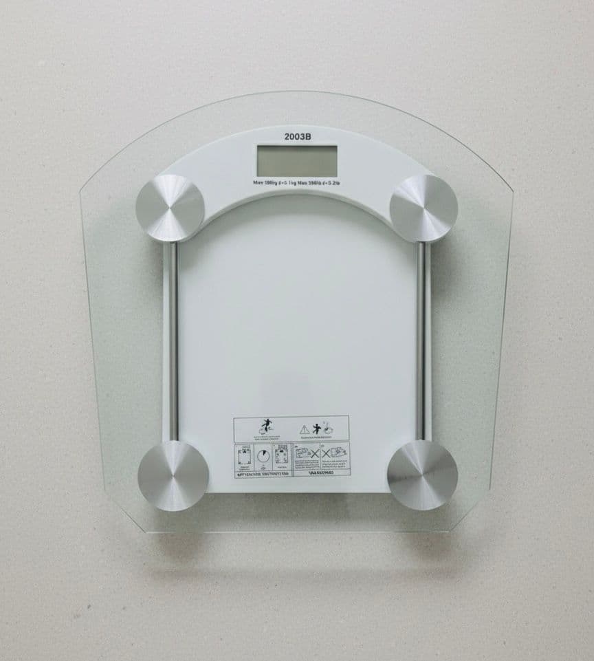 Generic Digital LCD Weighing Scale Machine, High-Precision Personal Bathroom Weight Scale, Tempered Glass, Max 180kg - Model 2003B