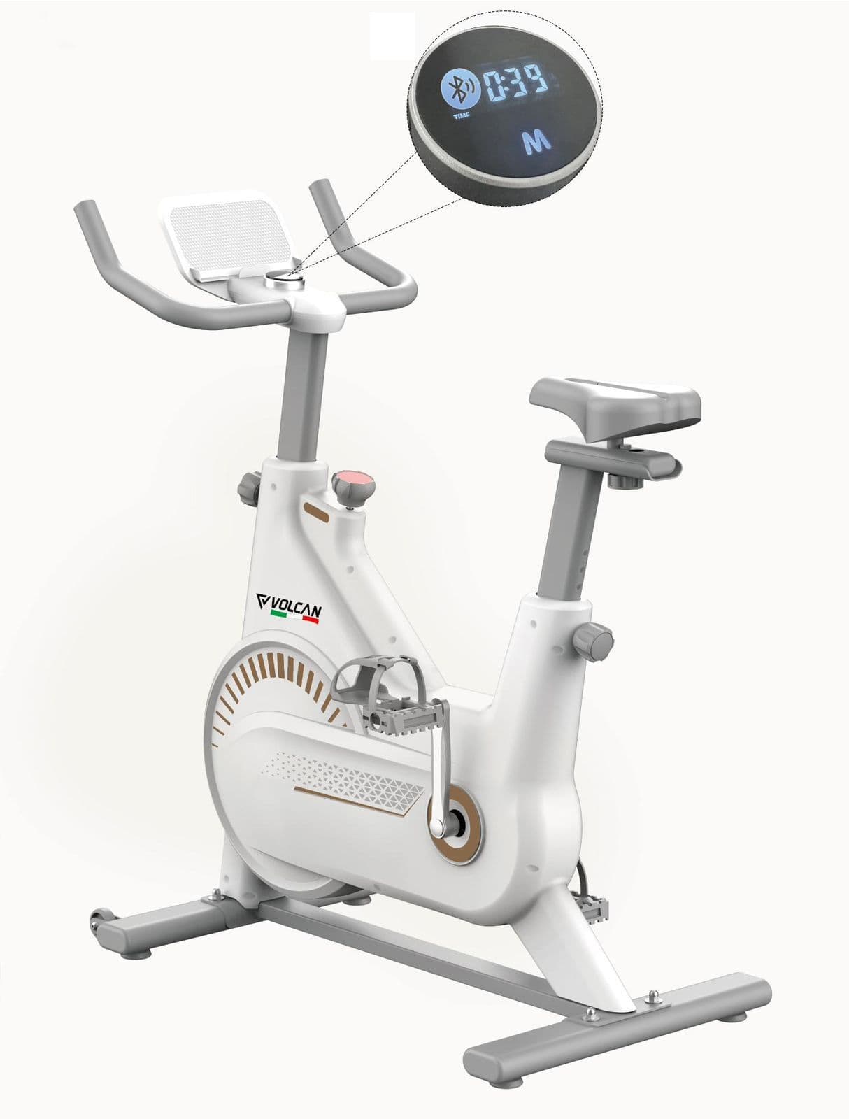 Spinning Bike VFSP:4 | Indoor Stationary Cycling Machine with 5KG Flywheel | White & Gray